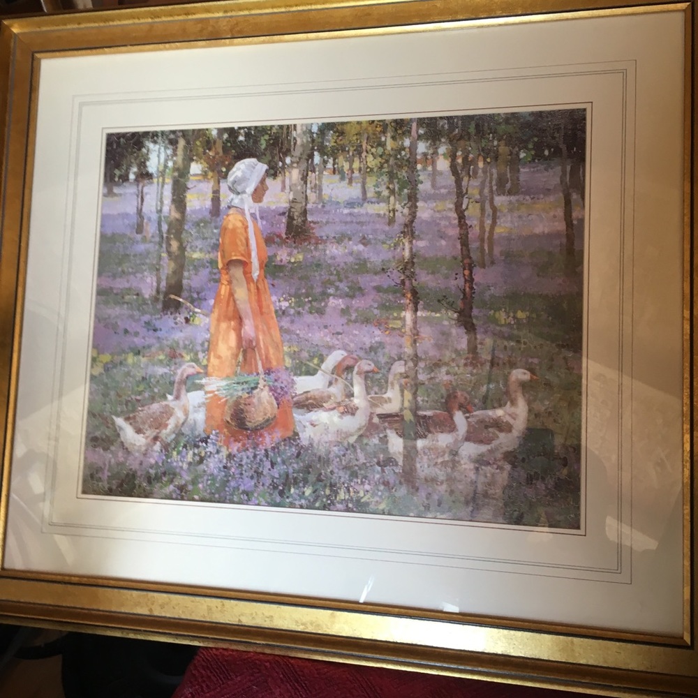 Girl walking through a field